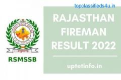 Rajasthan fireman result 2022