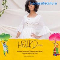 Latest White Holi Dress and Suit Collection For Women at JOVI Fashion